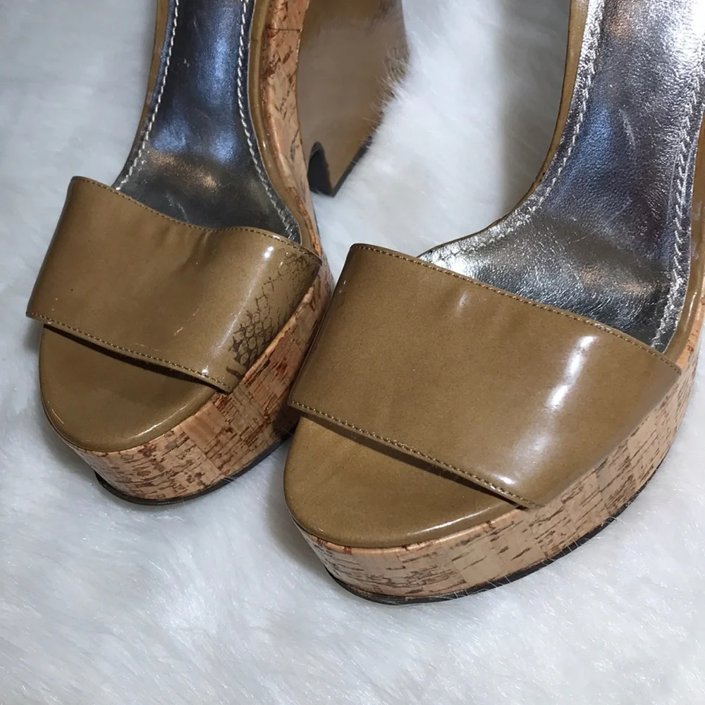 Dolce & Gabanna chunky cork and leather wedges
